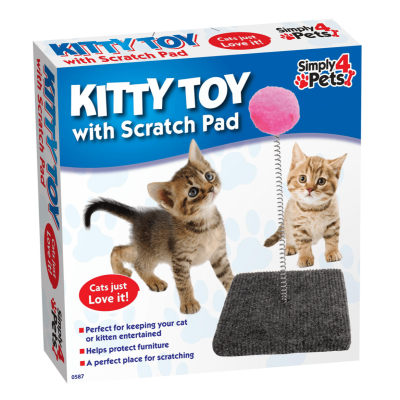Pet Cat Toy Scratch Pad with Pompom Ball 0587 (Parcel Rate)
