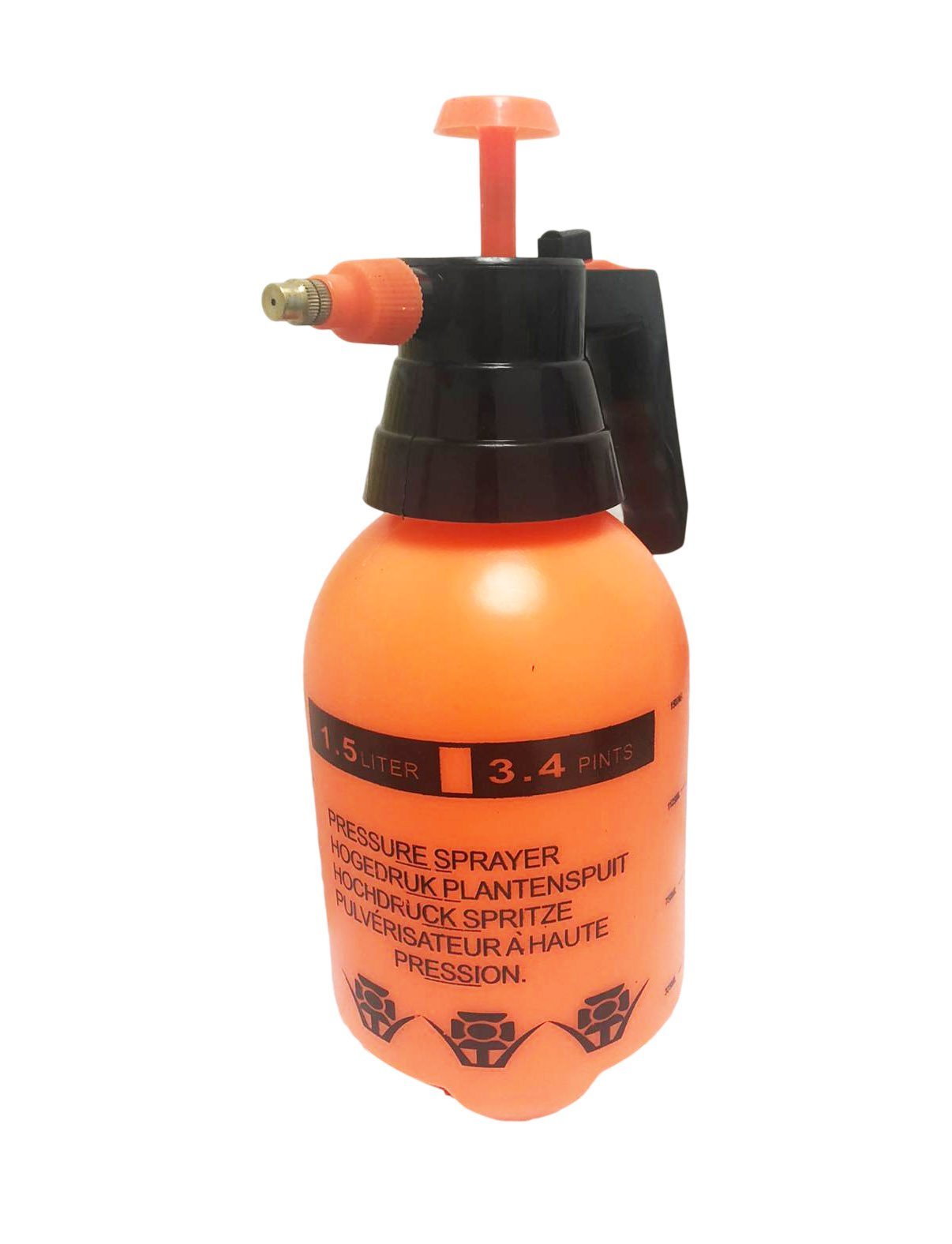 Orange Water Spray Pressure Can 1.5 Litre Outdoor Garden Pressure Spray 0824 (Parcel Rate) - Image 2