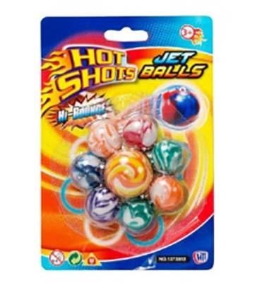 Kids Fun Playing Bouncy Balls Hot Shot Jet Balls Assorted Marble Effect 8 Pack 1373312 (Parcel Rate)