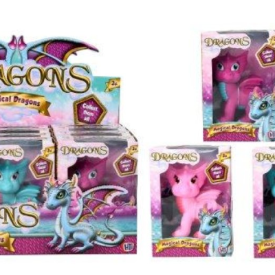 Magical Dragons Plastic Doll Figure H9 x D6 x W3 cm Assorted Colours 1375392 (Parcel Rate)