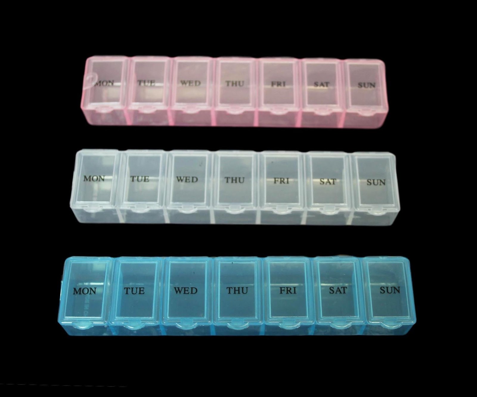 Plastic Pill Tablet Box Organiser 7 Days 15 x 2 cm Assorted Colours 2036 (Large Letter Rate) - Image 6