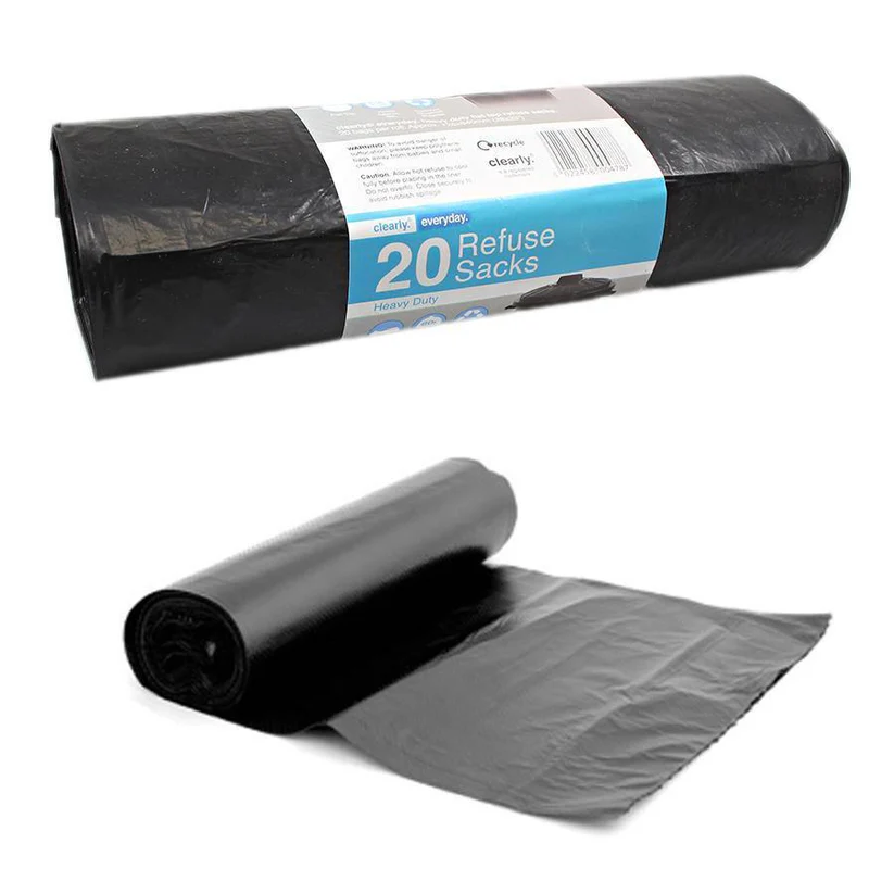 Refuse Sacks Bin Bags 60L Roll of 20 0478 (Parcel Rate) Pack Of 2