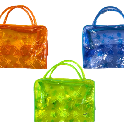 Bathroom Make-up Toiletry Travel Bag with Handles Palm Tree Print 23 x 17 x 8.5 cm Assorted Colours 2254 / TB3 (Parcel Rate)