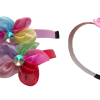 Children's Girl's Hair Head Band with Flower Decoration Assorted Colours 2320 (Parcel Rate)