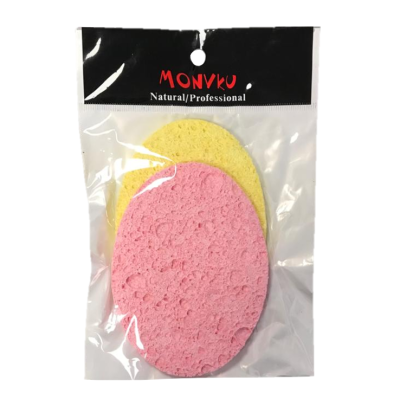 Cosmetic Make up Cleansing Sponge Pad Pack of 2 Assorted Designs and Colours 2868 (Large Letter Rate) - Oval