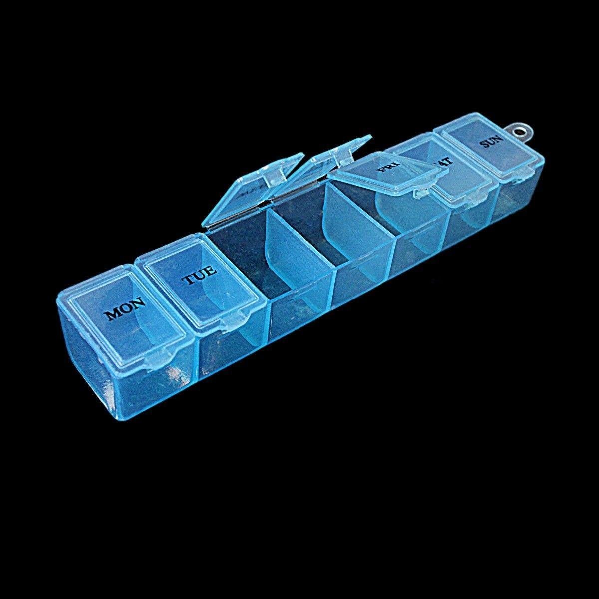 Plastic Pill Tablet Box Organiser 7 Days 15 x 2 cm Assorted Colours 2036 (Large Letter Rate) - Image 2