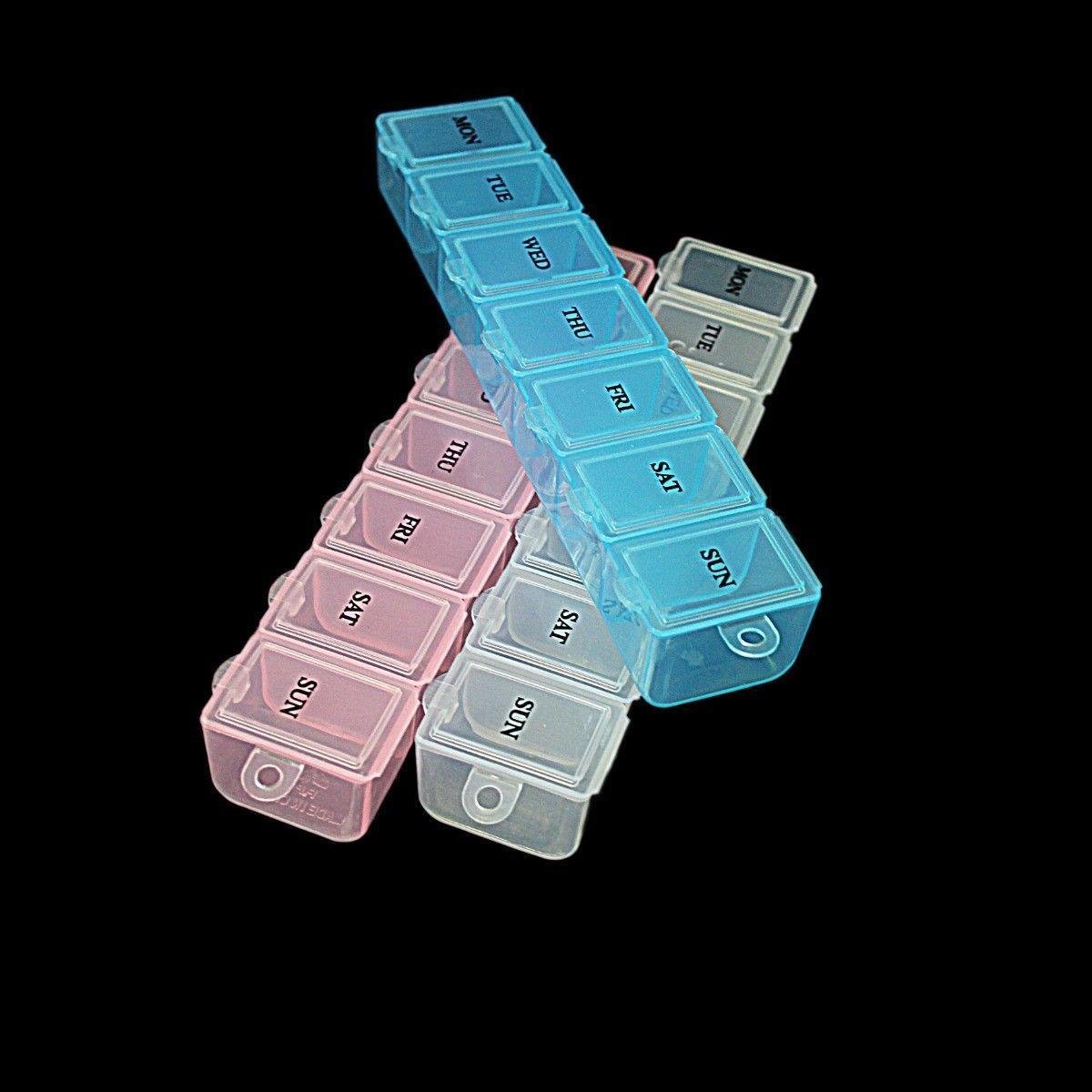 Plastic Pill Tablet Box Organiser 7 Days 15 x 2 cm Assorted Colours 2036 (Large Letter Rate) - Image 3