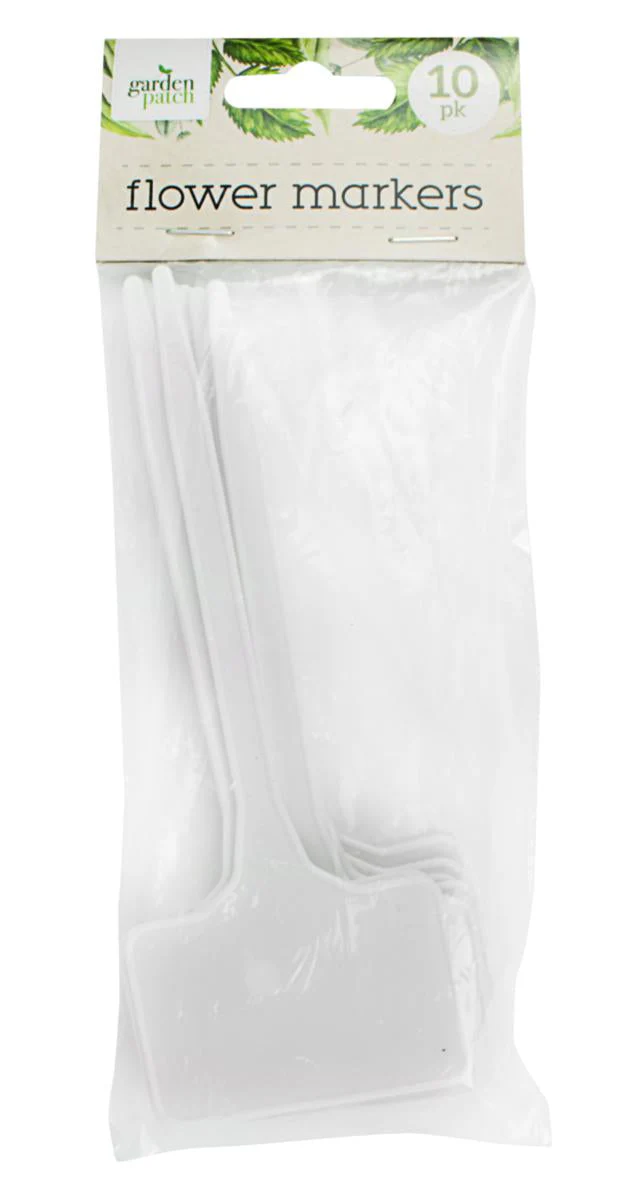 White Flower Garden Markers Potting Pack of 30 320580 (Parcel Rate)