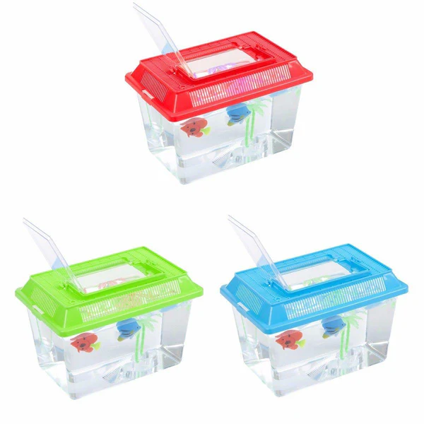 PlasStarter Aquarium Fish Tank Goldfish Carry Handle Lid 26.5cm x 13cm 0092 (Parcel Rate)