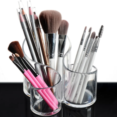 Plastic Acrylic Make Up Organiser 3 Compartments 13 x 14 x 11 cm 4699 (Parcel Rate)