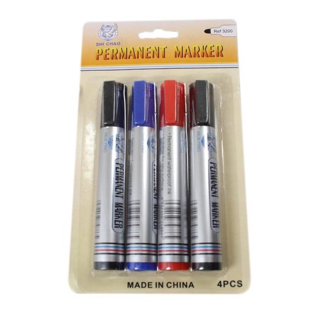 4 Pack Assorted Permanent Marker Pens 1732 (Large Letter Rate) - Image 2