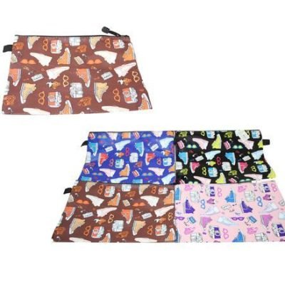 Fake Leather Pencil Case Shoe Print 24 x 11 cm Assorted Colours 53881 (Large Letter Rate)Pack Of 3