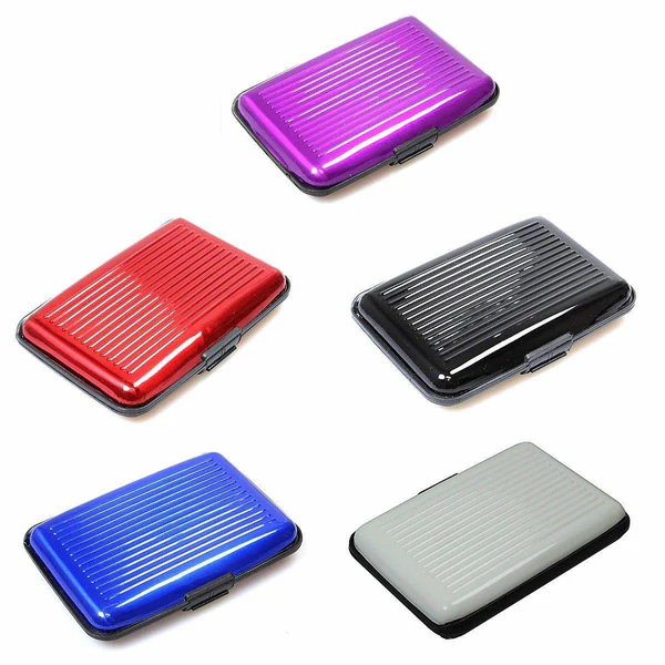 Aluminium Plastic Wallet Card Pack Holder Assorted Colours 0024 (Parcel Rate)Pack Of 3
