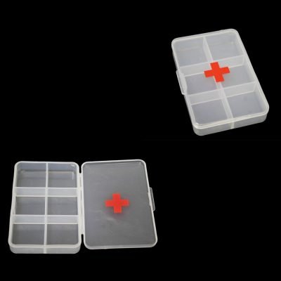 First Aid Pill Box Organiser Safety First Plastic Clear Pill Box 9 x 6cm 5542 (Large Letter Rate)