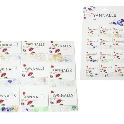 12 Pack Ladies Nail Art Gems Stones Fancy Nail Manicure Gem Set 5572 (Large Letter Rate)