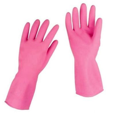 Kitchen Cleaning Rubber Washing Up Gloves 30 cm One Size Pink 55939 (Large Letter Rate)