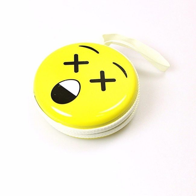 Emoji Face Earphone Coin Pouch 7.5 x 7 cm Assorted Designs 4496 A (Large Letter Rate) - Image 2