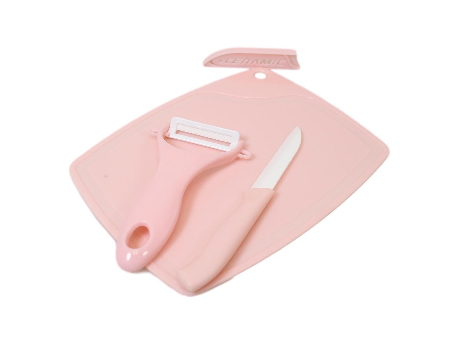 Plastic Chopping Board Set with Vegetable Peeler and Knife 20 x 15 cm Assorted Colours 5706 (Parcel Rate) - Image 2