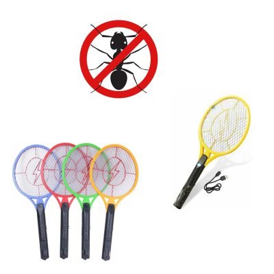 Electric Fly Mosquito Swatter Racket 50 x 21 cm USB Rechargeable Assorted Colours 5799 (Parcel Rate)