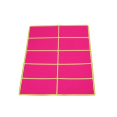 10 Sheets Pink Neon Labels Multipurpose Label Stickers 16 x 24 5906 (Large Letter Rate)