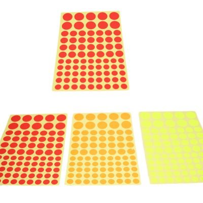 10 Sheets Assorted Sizes Round Sticker Labels 16 x 24 cm Assorted Colours 5909 (Large Letter Rate)