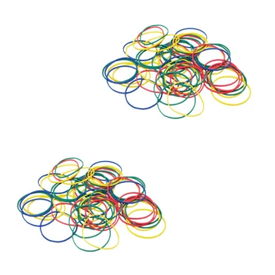 Assorted Colour Slim Rubber Bands Ideal for School Home Arts and Crafts 200 Pack 5941 (Large Letter Rate) Pack Of3