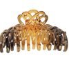 Plastic 2 Colour Tone Hair Clip Grip Floral Design Curved Teeth Style Plastic Hair Clip 9cm 5981 (Parcel Rate) - Image 2