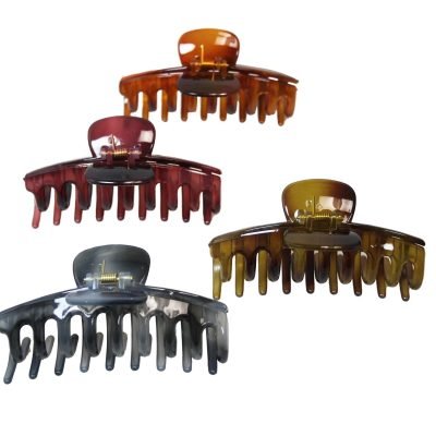 Plastic Hair Claw Clip 12 cm Assorted Colours 5982 (Parcel Rate)