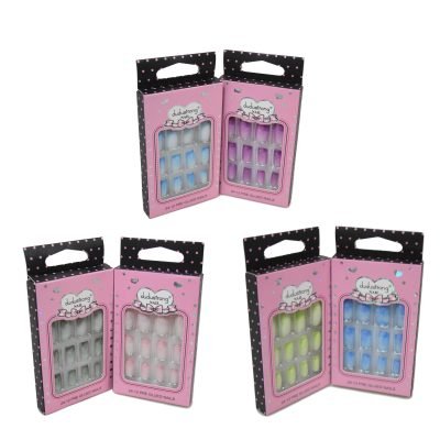 Artificial Fake Nail Extensions Glitters Square Tip Assorted Colours 6159 (Large Letter Rate)