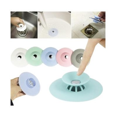 Silicone Bathroom Kitchen Sink Drain Plug Hair Catcher 9.5 cm Assorted Colours 6163 (Large Letter Rate)