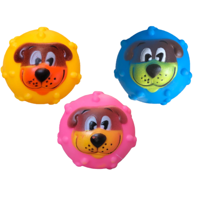 Pet Dog Toy Squeaky Rugby Ball 6 cm Assorted Colours 6545 (parcel rate)