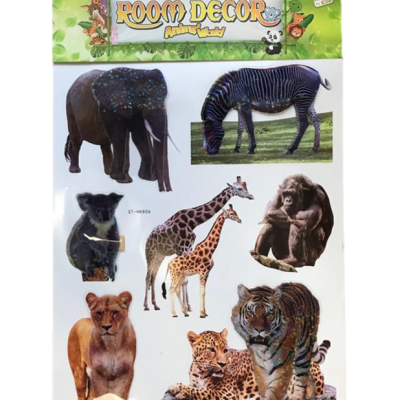 Room Décor Large Wall Stickers Animals / Dinosaurs Assorted Designs 6611 (Parcel Rate)