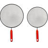 Metal Mesh Splatter Screen Cover Guard with Handle Black Set of 2 6692 A (Parcel Rate)