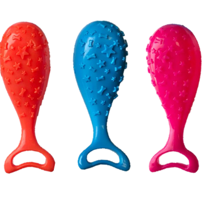 Pet Dog Whale Shaped Squeaky Toy with Stars and Dog Bone Design 12 cm Assorted Colours 6724 (Parcel Rate)