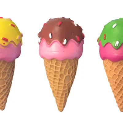 Pet Dog Toy Squeaky Ice Cream Cone 14 cm Assorted Colours 6932 (Parcel Rate)