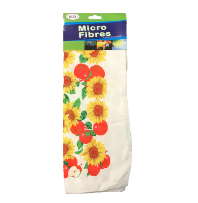 Microfibre Cleaning Cloth  with Fruit Print 30 x 40 cm Assorted Designs 6981 (Parcel Rate) - Image 2