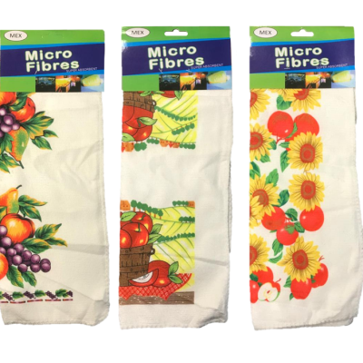 Microfibre Cleaning Cloth  with Fruit Print 30 x 40 cm Assorted Designs 6981 (Parcel Rate)