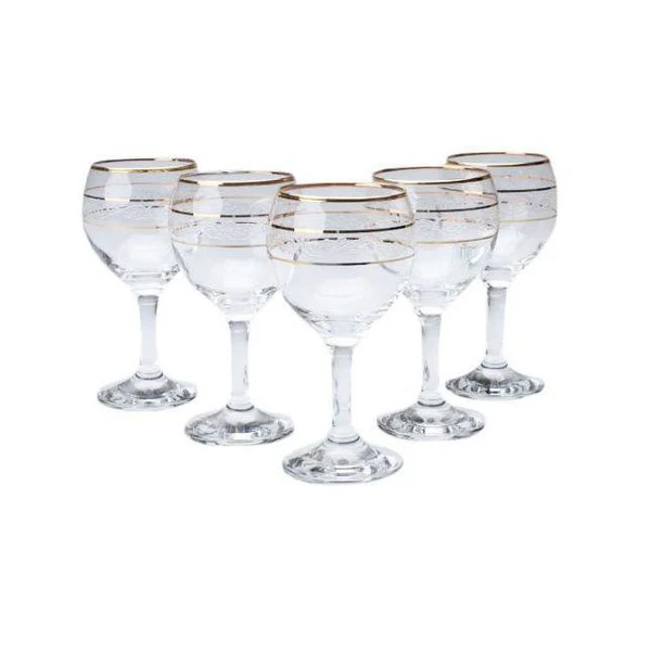 Gurallar Wine Glasses Set 6pcs 210 cc / 7 1/4 OZ Miss549GY0 (Parcel Rate)