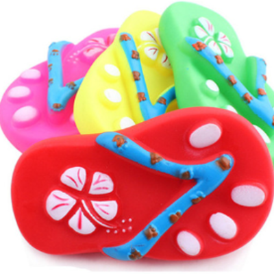 Pet Dog Toy Squeaky Slipper Flipflop 12 cm Assorted Colours 7089 (Parcel Rate)