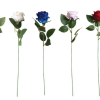 Plastic Artificial Fake Roses Flowers Single Stem Velvet Petals 50 cm Assorted Colours 7105 (Parcel Rate)
