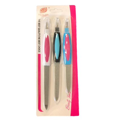 Metal Nail File and Dead Skin Remover Pack of 3 Assorted Sizes 7140 (Parcel Rate)