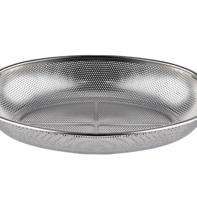 Oval Metal Kitchen Strainer Tray Basket 31 x 22 x 5.5 cm 7298 (Parcel Rate)