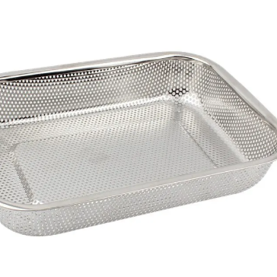 Rectangle Metal Kitchen Strainer Tray Basket 30 x 22 x 5.5 cm 7299 (Parcel Rate)