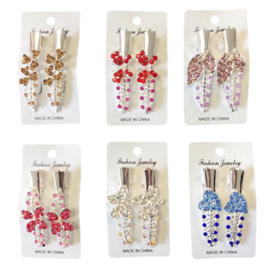 Women's Metal Hair Alligator Clip with Floral Decorations 5.5 cm Assorted Designs 7331 (Parcel Rate)