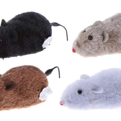Pet Cat Plastic Rat Mouse Wind Up Toy 11 x 5 cm Assorted Colours 7376 (Parcel Rate)