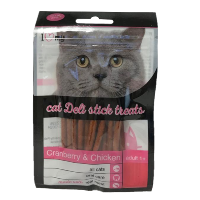 Pet Cat Treats Deli Sticks Cranberry & Chicken 25g 74367 (Parcel Rate)