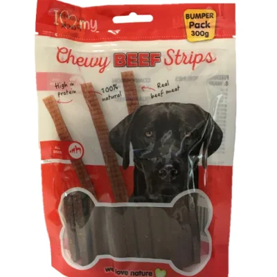 Pet Dog Chewy Beef Strips 300g Bumper Pack 76285 (Parcel Rate)