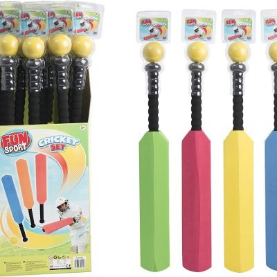 Children's Toy Foam Cricket Set Assorted Colours 1373245 (Parcel Rate)