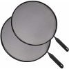 Metal Mesh Splatter Screen Cover Guard with Handle Black Set of 2 6692 A (Parcel Rate) - Image 2