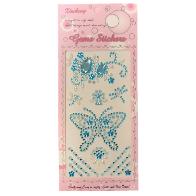 Say it in Crystals Single Sheet Butterfly Gem Stickers Assorted Colours CR2 (Large Letter Rate)